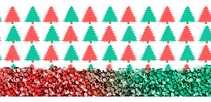 Christmas Red/Green Glitter Printed Sublimation Paper for 11oz mug