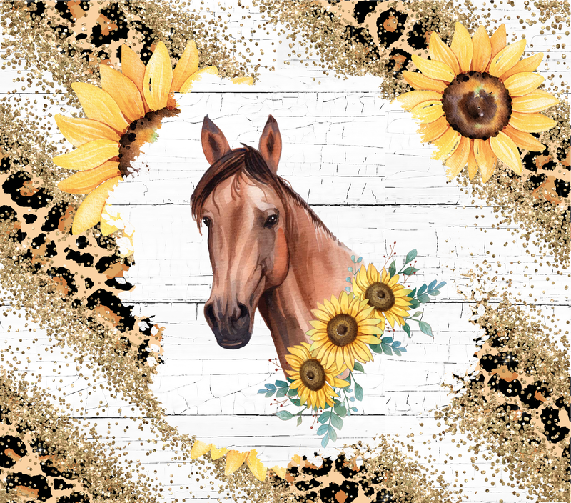 20oz Skinny Tumbler Printed Paper - Sunflower Horse