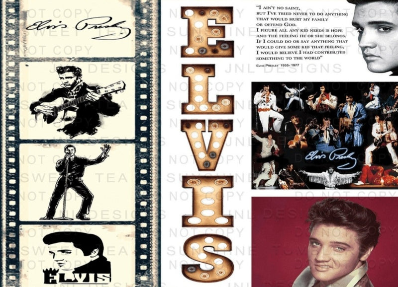 Printed Sublimation Paper for 20oz  Skinny Tumblers - Elvis Film
