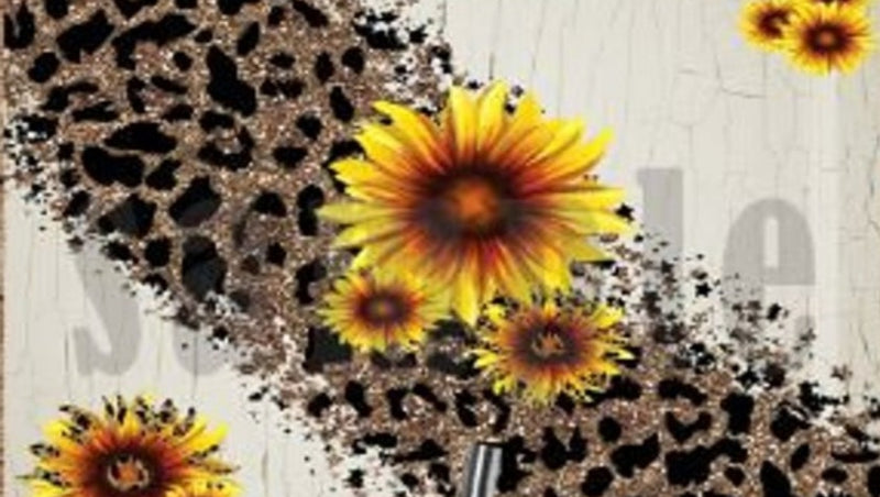 Printed Sublimation Paper for 20oz Skinny Tumblers - Sunflower Cheetah