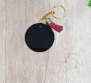 Gold 3mm Keyring Kit Black 5cm Round 3mm Acrylic