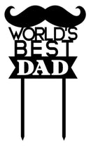 World's Best Dad Cake Topper 3mm Black Acrylic