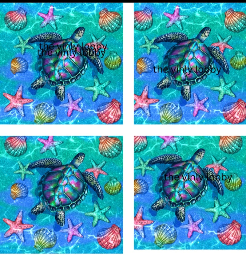 Turtle Sublimation Coaster Prints 4 Per Pkt 4"x4"