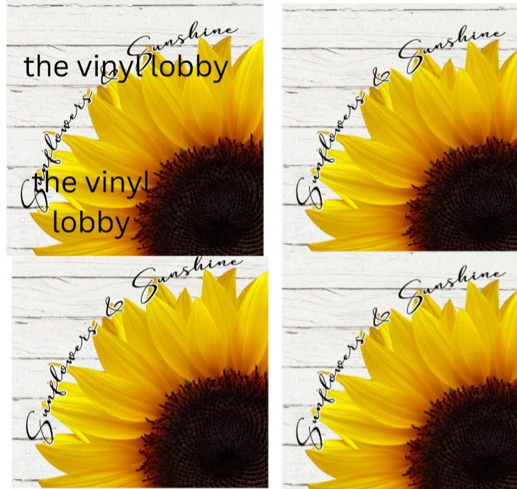 Bright Sunflower Sublimation Coaster Prints 4 Per Pkt 4"x4"