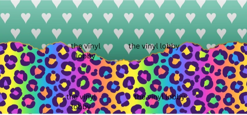 16oz Libbey Glass Can Sublimation Print - Leopard Hearts