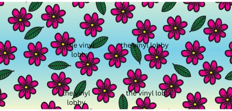 16oz Libbey Glass Can Sublimation Print - Pink Flowers
