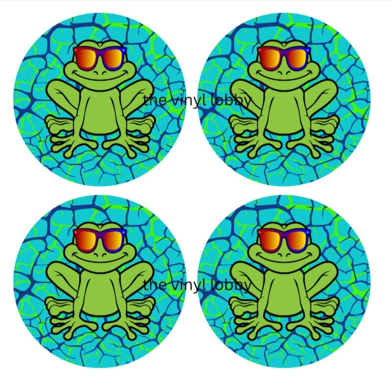 Frog Round Coaster Sublimation Prints 4 Per Sheet