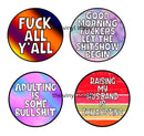 Cuss Words Round Coaster Sublimation Prints 4 Per Sheet