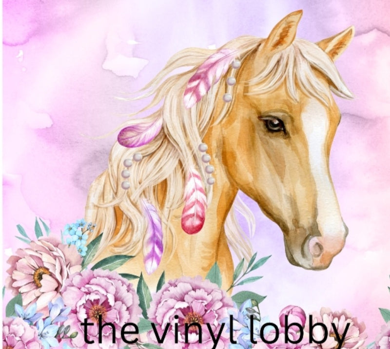 20oz Skinny Tumbler Printed Paper - Floral Horse