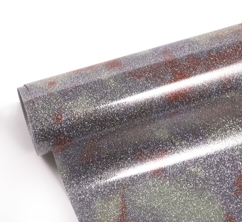 Glitter Htv - Silver/Orange 25cm x 50cm