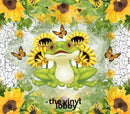 20oz Skinny Tumbler    Printed Paper - Sunflower Frogs