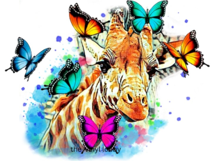 Colourful Butterfly Giraffe Sublimation Paper for 11oz mug