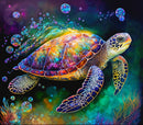 Alcohol Ink Sea Turtle 20oz Skinny Tumbler Printed Paper