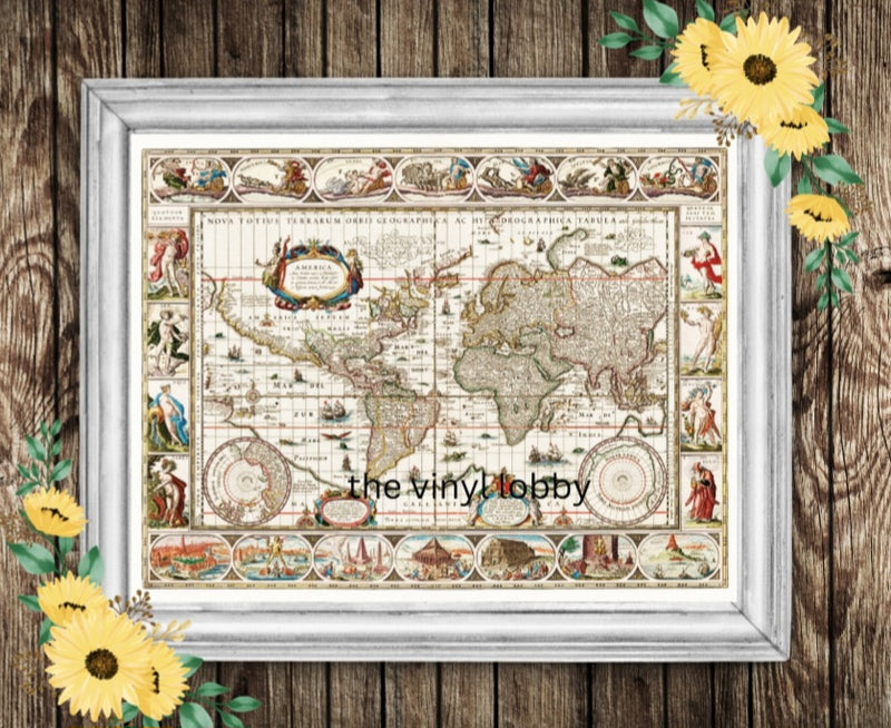 Vintage World Map 20oz Skinny Tumbler Printed Paper