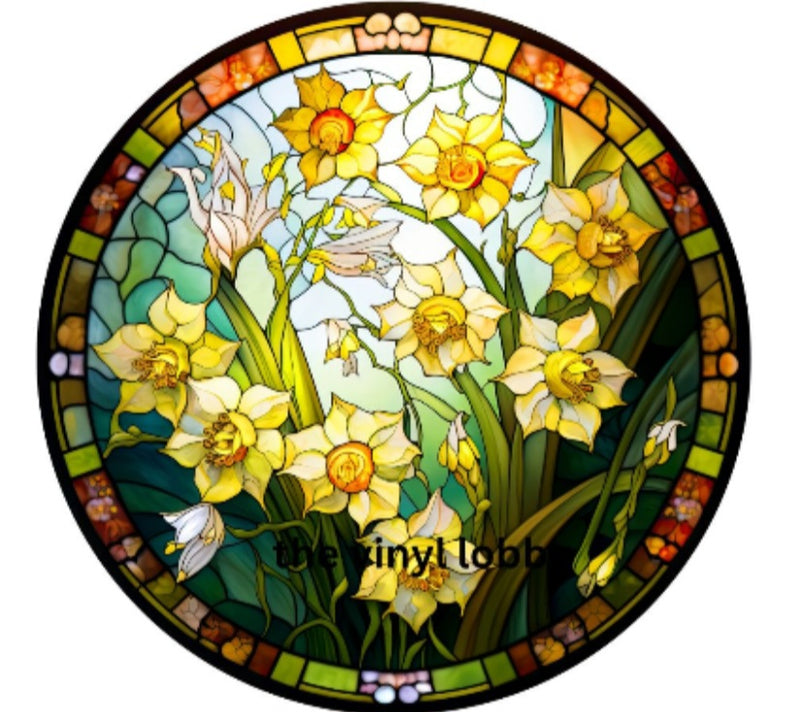 Stained Glass Daffodil Sublimation Paper for 11oz mug