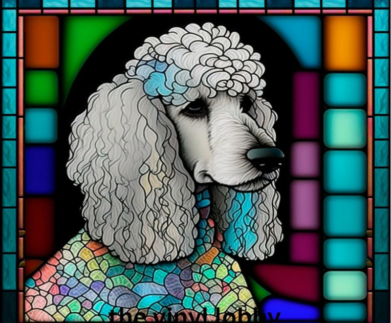 Stained Glass Poodle 20oz Skinny Tumbler Printed Paper