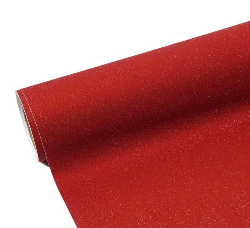 Shimmer Glitter Permanent Adhesive Vinyl Red 30cm x 30cm