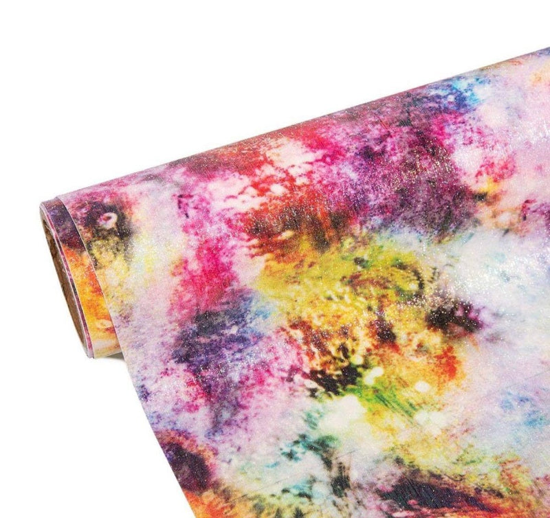 Colourful Tie Dye Shimmer Glitter Permanent Adhesive Vinyl 30cm x 30cm