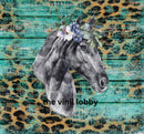 Grey Leopard Horse 20oz Skinny Tumbler Printed Paper