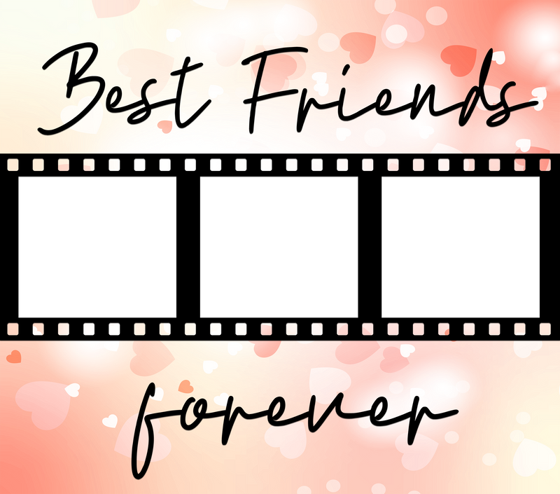 Best Friends Forever Template with 3 Photo's for 20oz Skinny Tumbler Printed Paper
