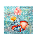 20oz Skinny Tumbler Printed Paper - Blue Elephant Glitter