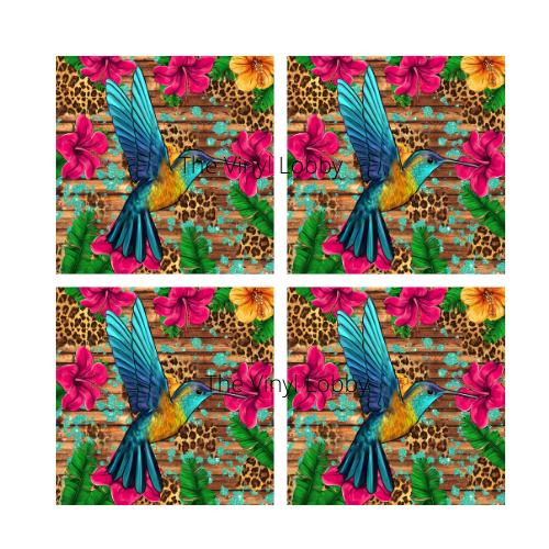 Humming Bird Sublimation Coaster Prints 4 Per Pkt 4"x4"
