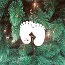 Baby Feet Hanging Bauble 3mm Whie Acrylic