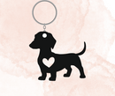 Dachshund Keyring with Silver Key Chain 8cm