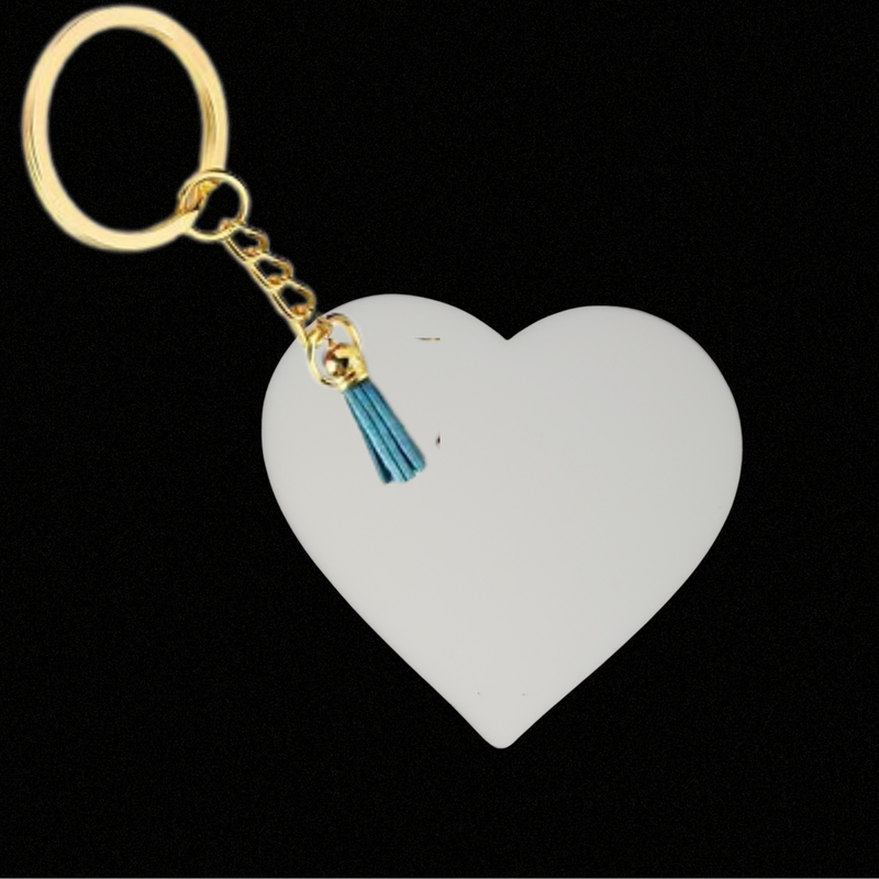 Gold Keyring Kit Clear 5cm Heart Shaped 2mm Acrylic