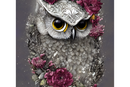 20oz Skinny Tumbler Printed Paper - Silver Owl