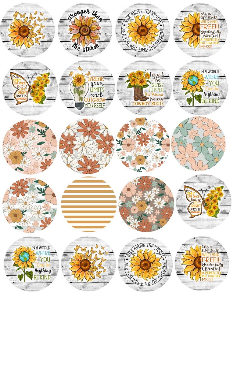 Flowers Pop Socket Sublimation Printed Paper