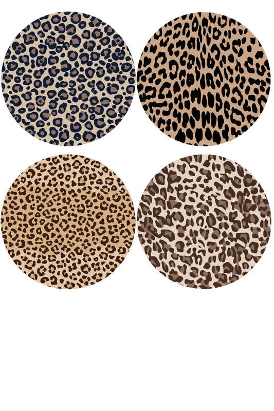 Leopard Pattern #5 Round Coaster Sublimation Prints 4 Per Sheet