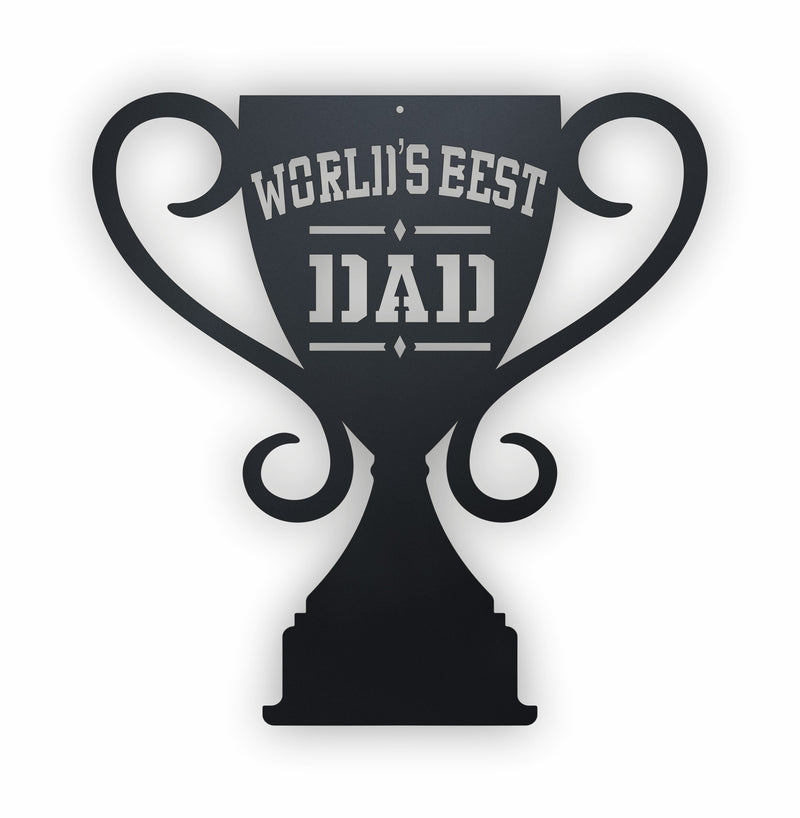 Worlds Best Dad Trophy Sign 3mm Black  Acrylic