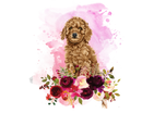 Flowers Poodle Printed Sublimation Paper for 11oz mug