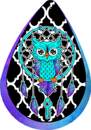 Black Owl Sublimation Tear Drop Earring Print 20 prints per page