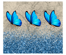 20oz Skinny Tumbler Printed Paper - Blue Butterfly Glitter