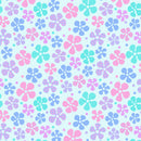 Pink, Purple, Blue Flowers Printed Paper