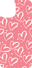 Mobile Phone Case Sublimation Print- White Hearts