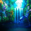 20oz Skinny Tumbler Printed Paper - Dolphin jumping