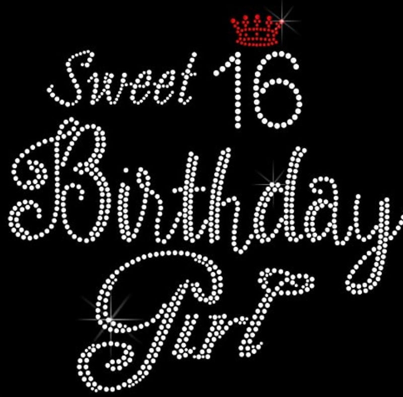 Sweet 16 Birthday girl- Rhinestone Appliqué