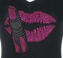 Lipstick Lips- Rhinestone Appliqué