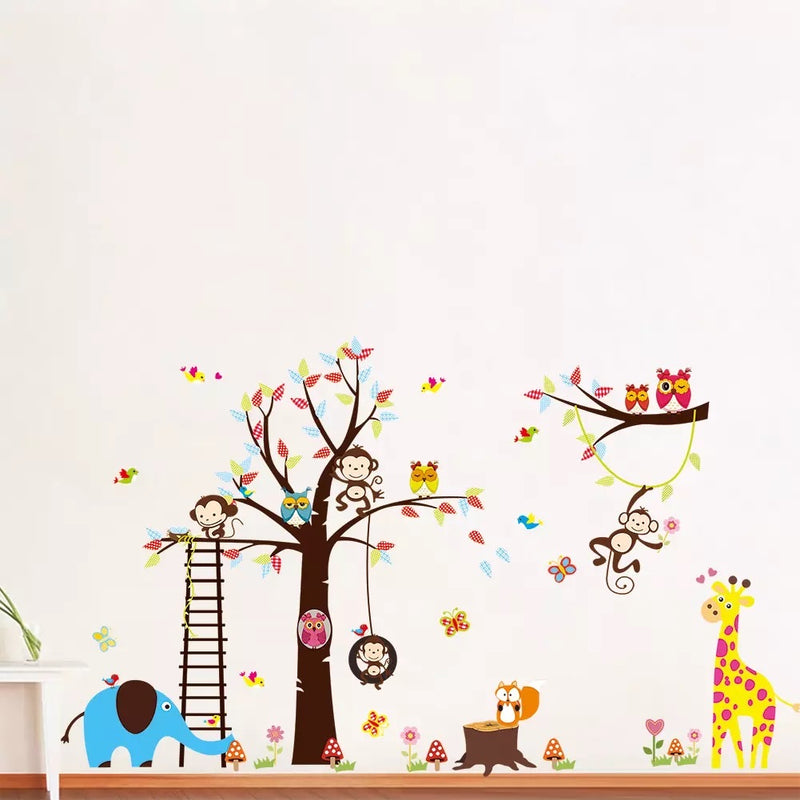 Cute Animals and Tree- Removable