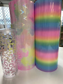 Rainbow Sherbet Stripes Permanent Adhesive Vinyl - 30cm x 30cm