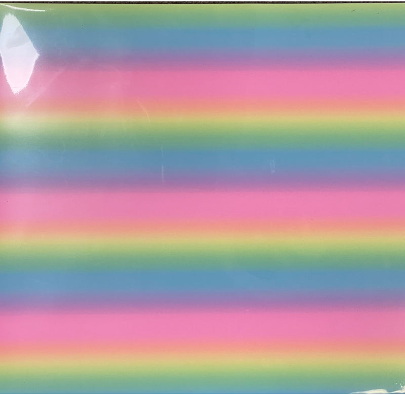 Rainbow Sherbet Stripes Permanent Adhesive Vinyl - 30cm x 30cm