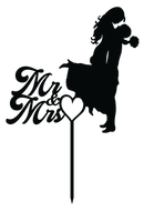 Mr & Mrs Wedding Cake Topper 3mm White Acrylic