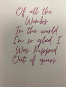 All the Wombs Printed Sublimation Paper mug Print