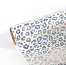 Holographic Foil Permanent Self Adhesive Vinyl- Clear Leopard 30cm x 30cm