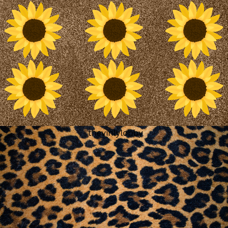 20oz Skinny Tumbler Printed Paper - Brown glitter leopard Sunflowers