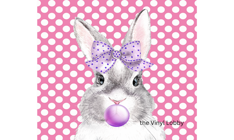 Bunny Blowing Bubble Printed Sublimation Paper for 20oz Skinny Tumbler