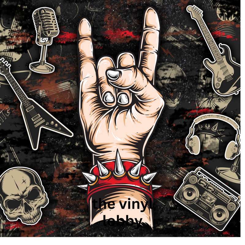 20oz Skinny Tumbler Printed Paper - Rock Singer